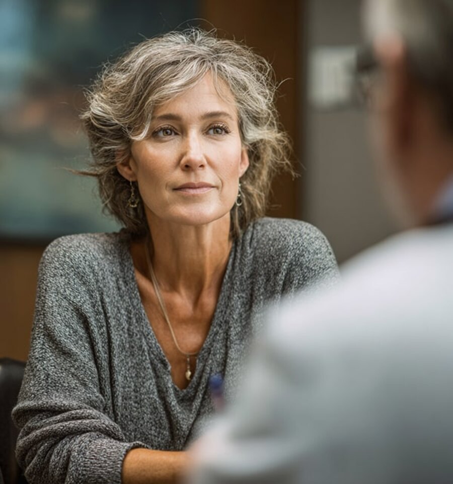 A patient in consultation with her neurologist at Premier Neurology